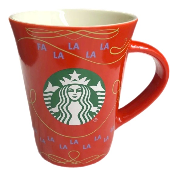 Starbucks Holiday Red FA LA LA LA LA Coffee / Tea Mug 10oz - Picture 1 of 5